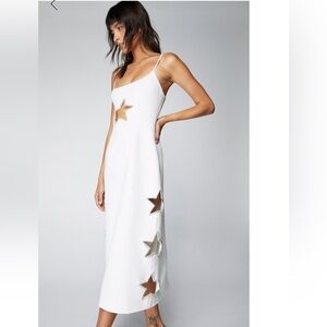 Nasty gal starry nights star cutout  midi dress size 4